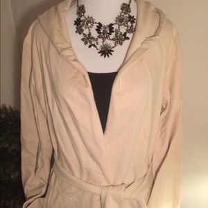 Lucky Brand tan wrap jacket with attached belt . M